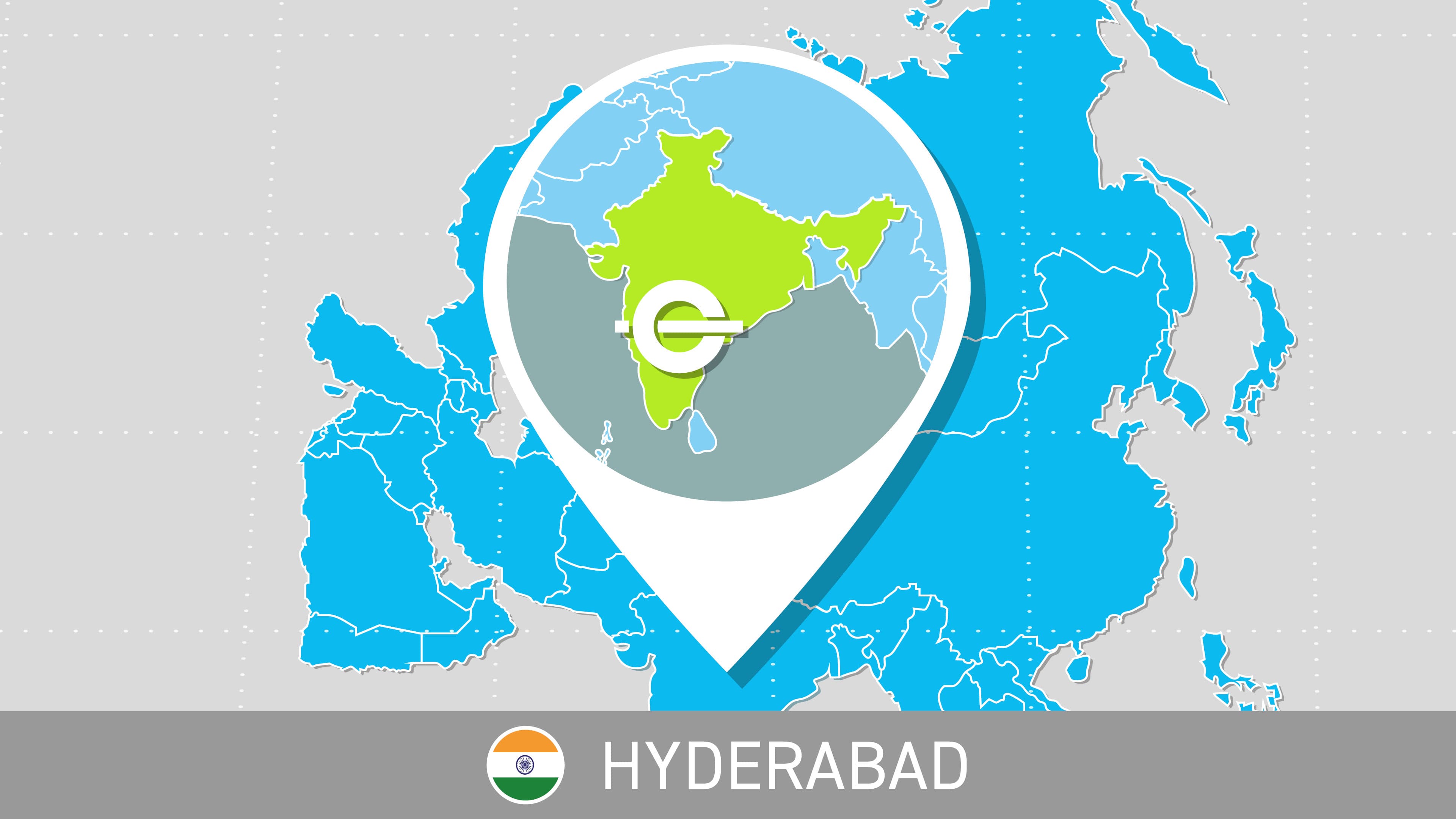 Pin for India on a map of Asia