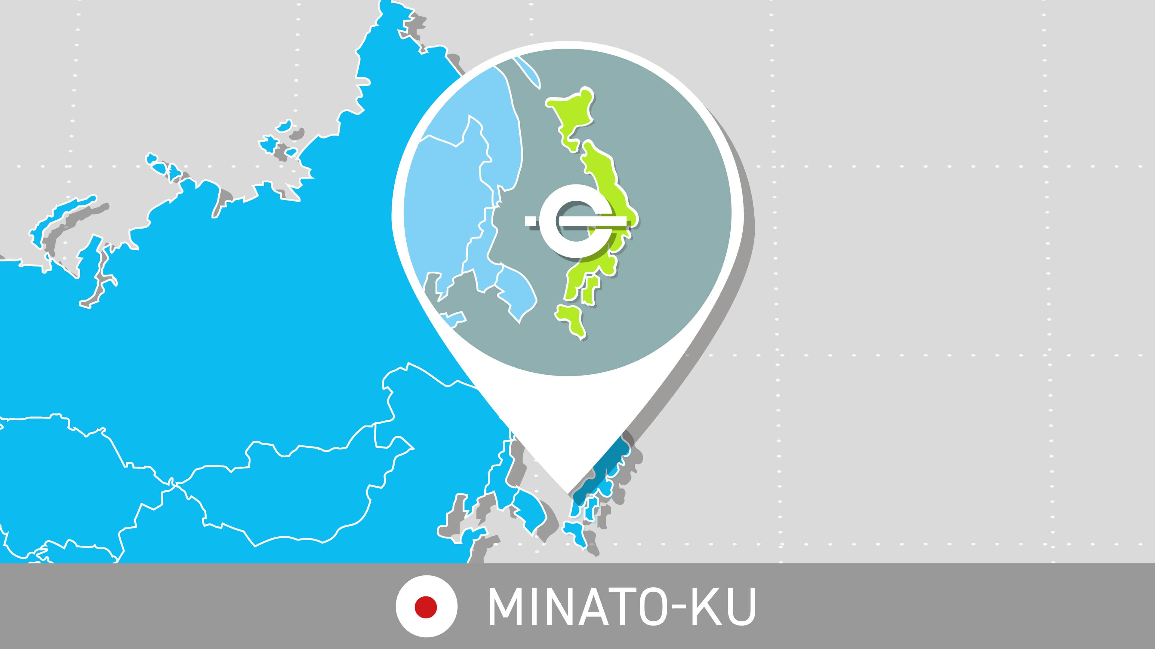 Pin for Japan on a map of Asia