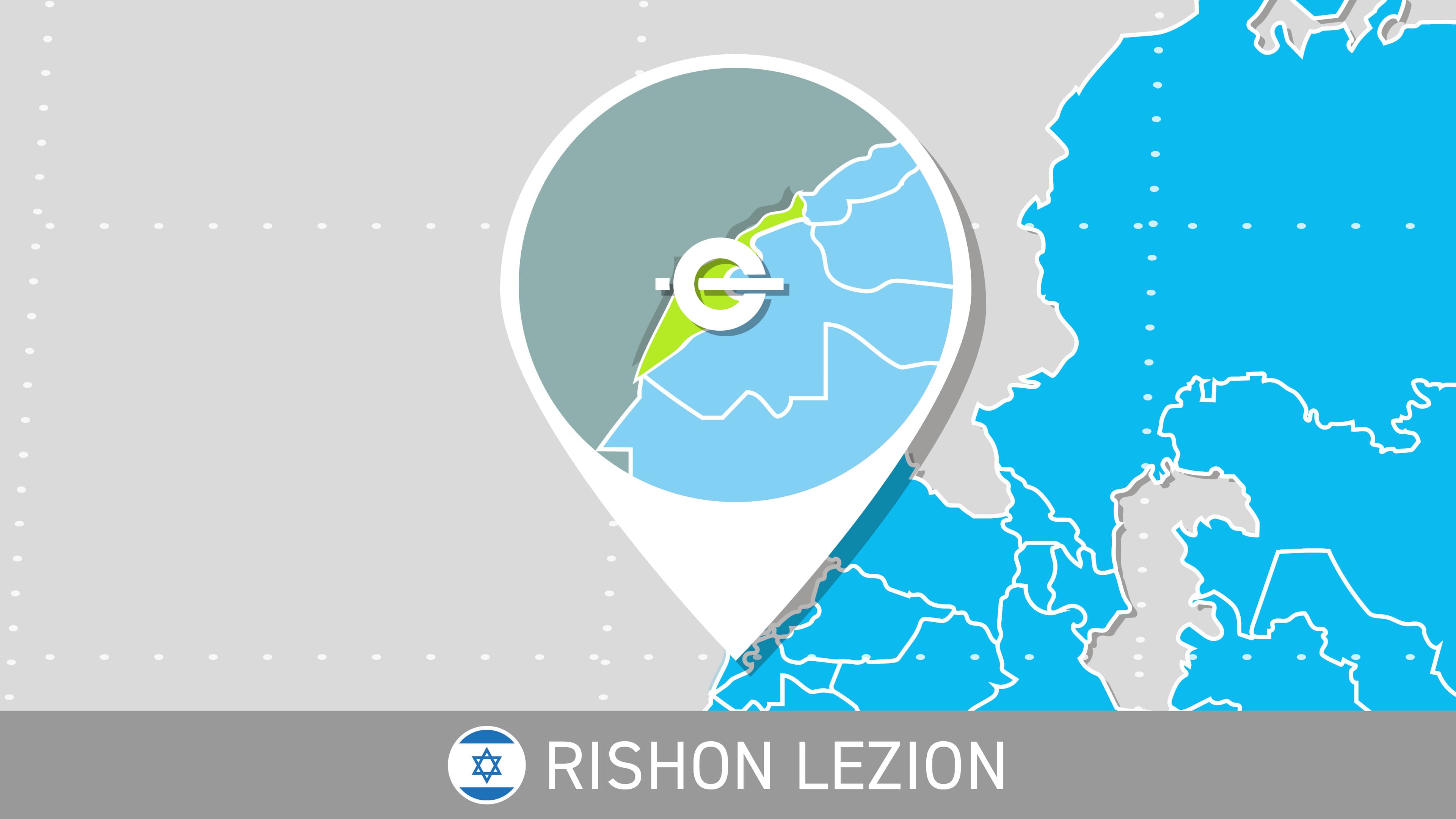 Pin for Israel on a map of Asia