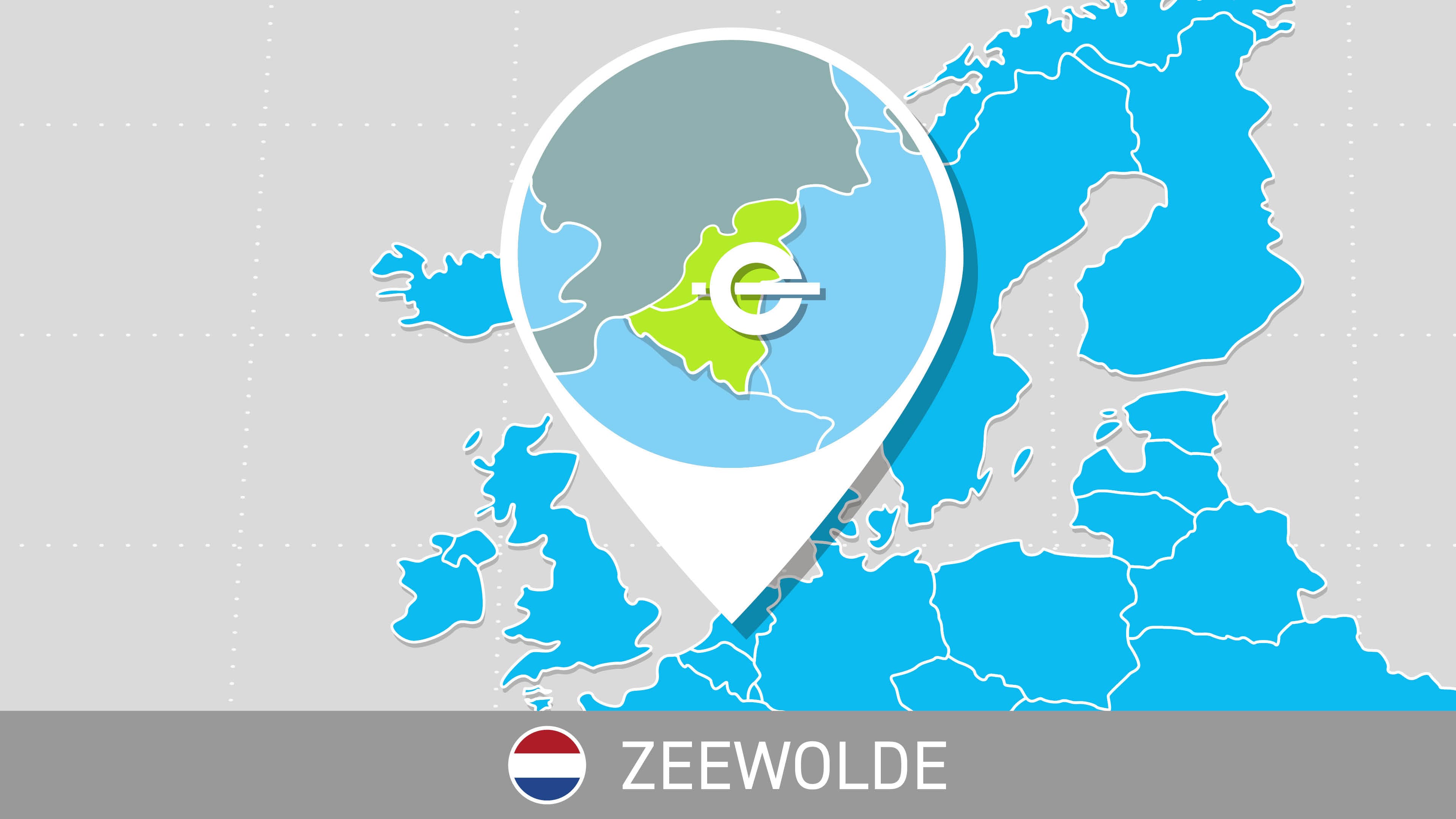Pin for Netherlands on a map of Europe