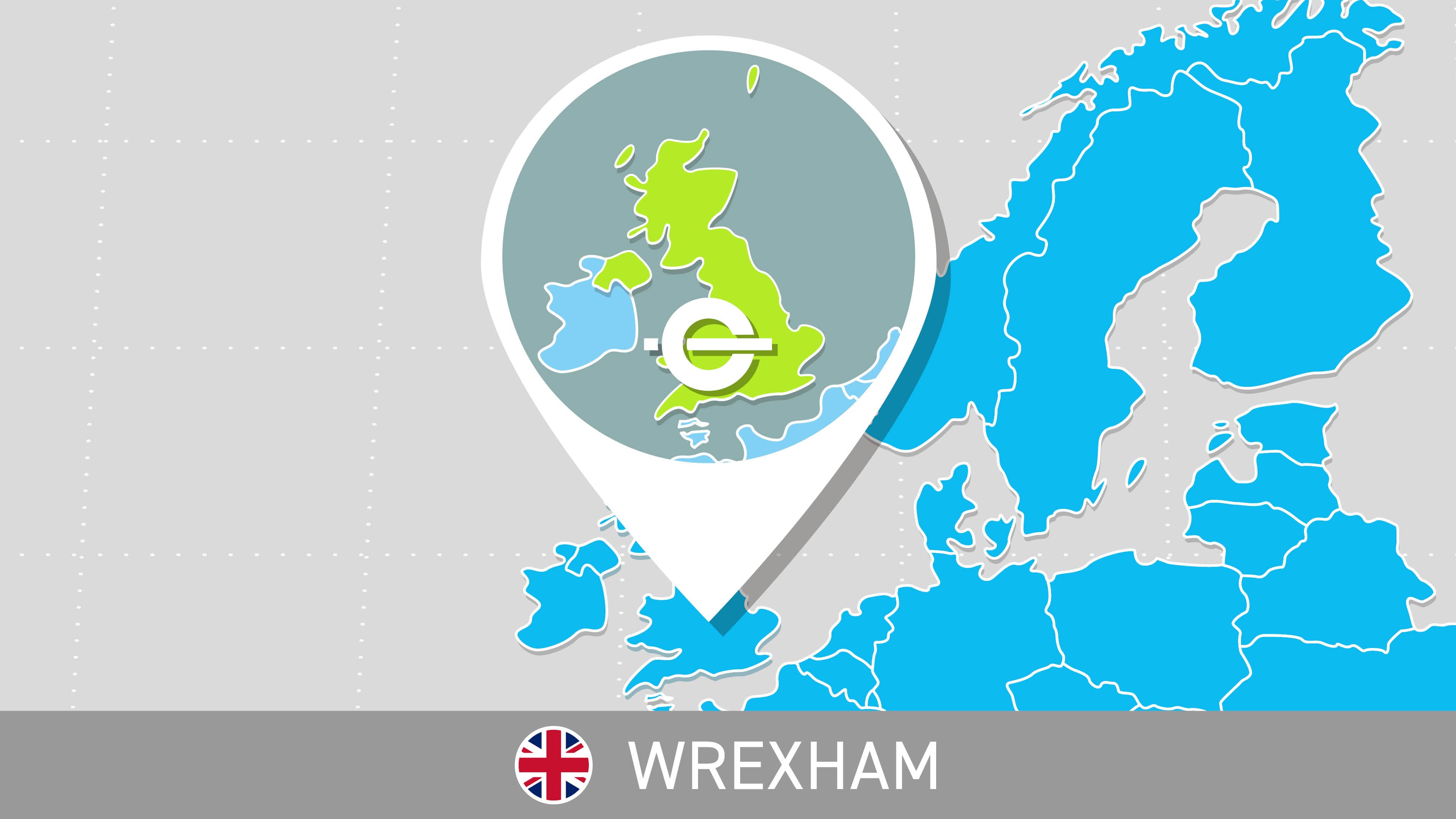 Pin for UK on a Map of Europe